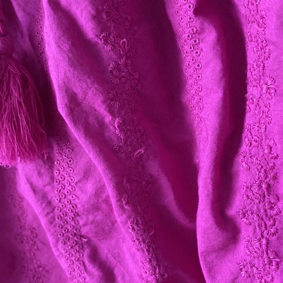 St. John’s Bay Pink Top with Front Keyhole/Tie Short Sleeve Size Large 💯 Cotton - Picture 3 of 6